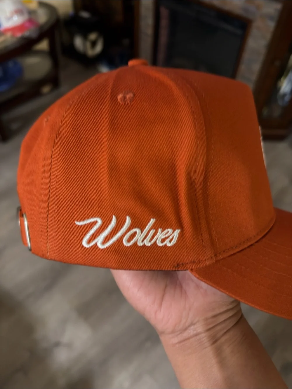 She Darc Sport Orange Cap with White Wolf Emblem